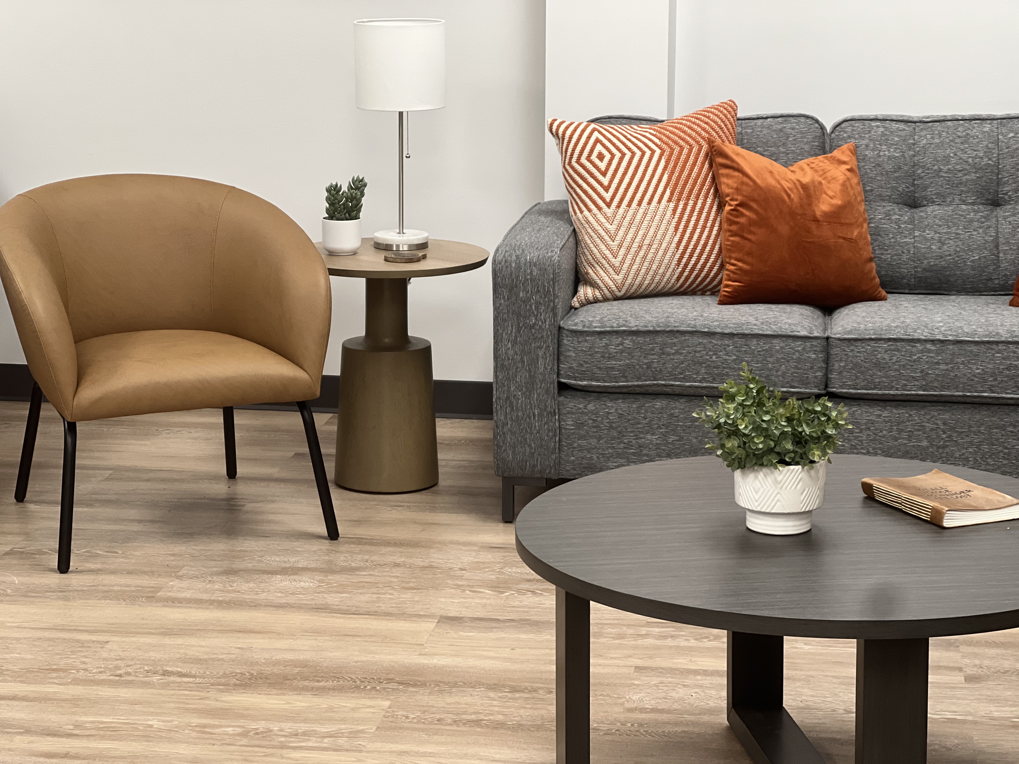 couch and chair in student apartment