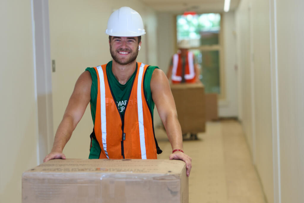 student housing furniture installation team